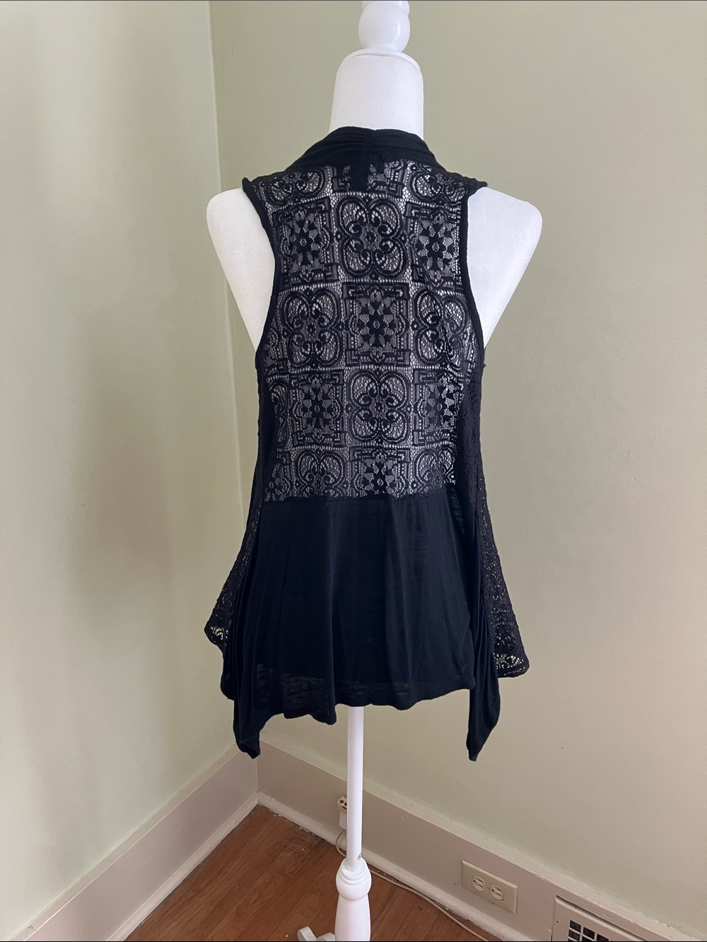 AB Studio Black Lace Vest